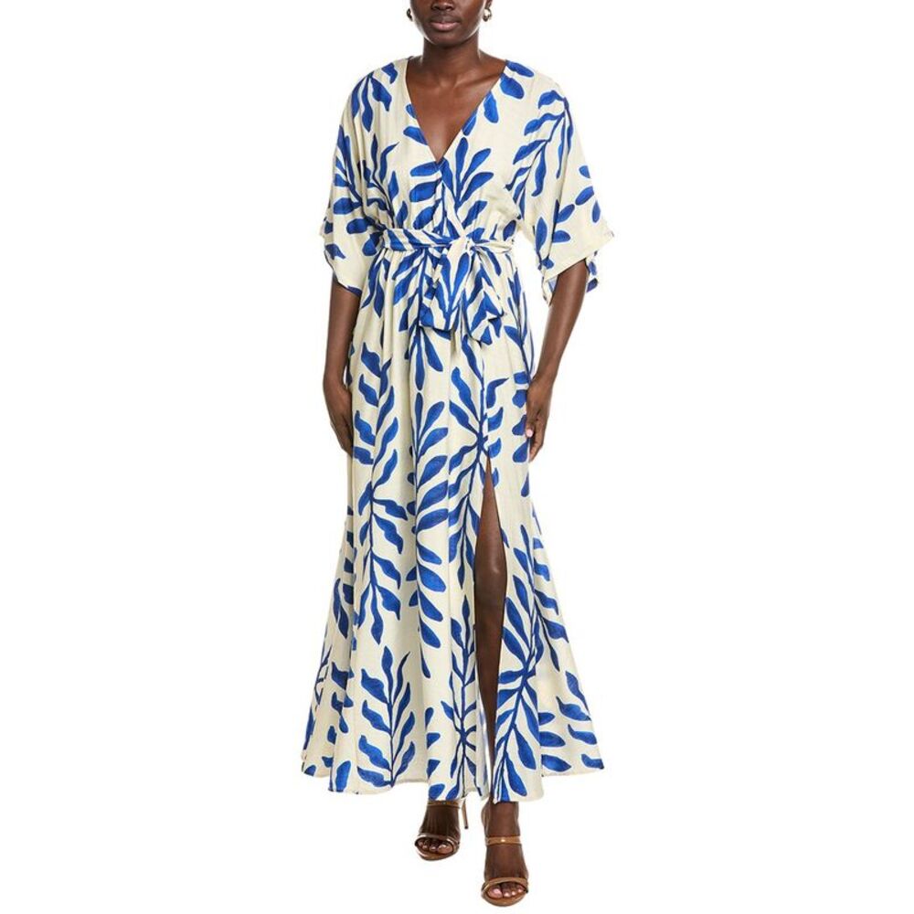 Marion Womens Kimono Maxi Dress, Blue
